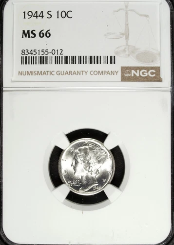 1944 S NGC MS 66 Mercury Silver Dime ☆☆ Great For Sets ☆☆ 012