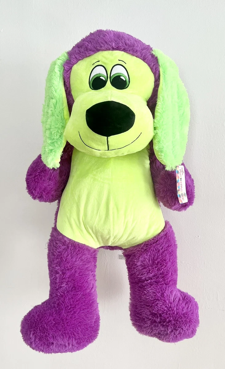 OVERSIZED New 32 NEON DOG PURPLE GREEN 23 Sitting Plush