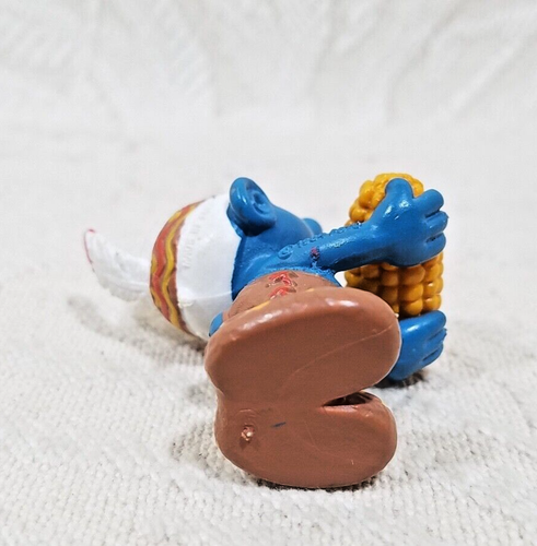 RARO 1984 PITUFOS THANSGIVING MAÍZ PITUFO INDIO 20197 FIGURA DE COLECCIÓN COLECCIONISTA - Imagen 10 de 14