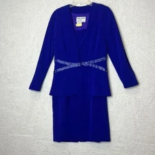 Daymor Couture by C Mercedes Ferreira Womens Dress & Jacket Suit Beaded SIZE 10