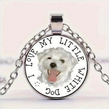 Sweet And Cute Puppy Pattern Round Pendant Necklace JewelryGift