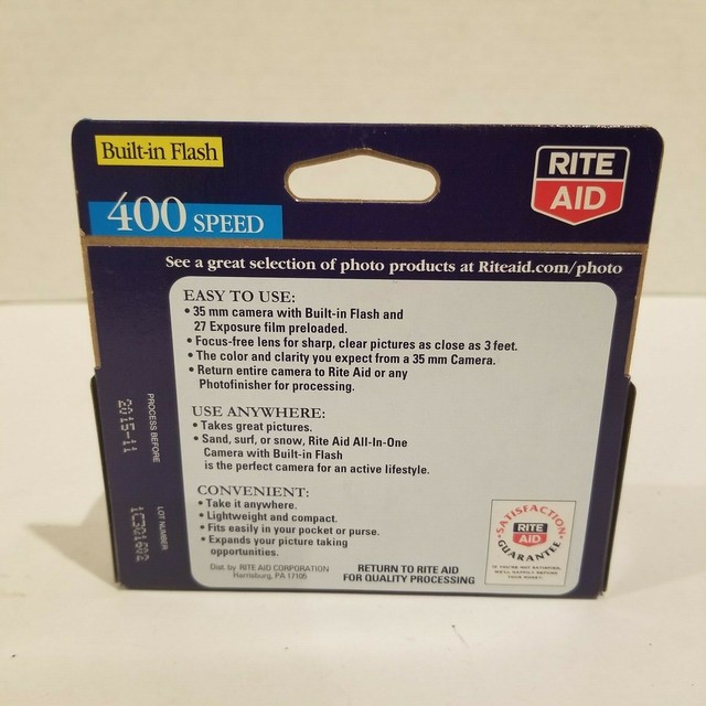 Rite Aid Disposable Camera 35mm Flash 400 ISO 27 Exposures NEW eBay