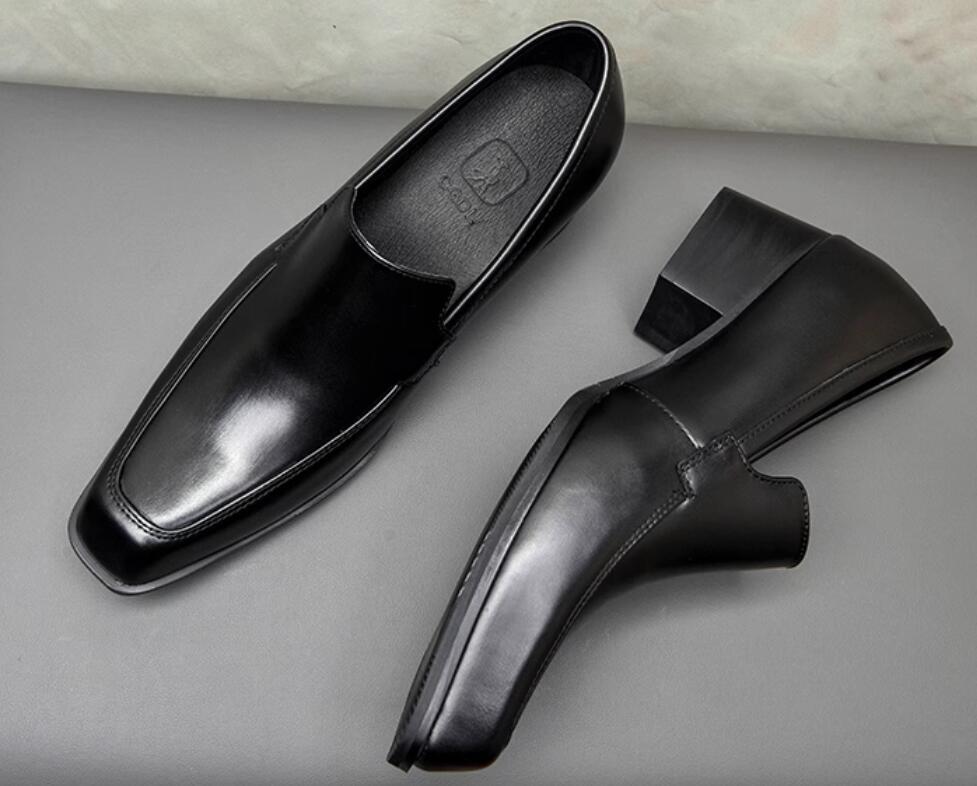 SAOLA Pantofole da uomo nuove in vera pelle punta rotonda punta spessa tacco aperto scarpe per il tempo libero