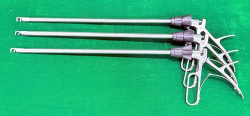 3pc Laparoscopic Clip Applicator Right Angle 10mmx330mm Reusable Instruments - Picture 3 of 11
