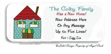 Moving Moved New Home Polka Dots House #3 Personalized Return Address Labels