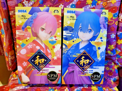 USA 2 Re: Zero Figure REM RAM SPM Japanese Style Kimono hakama SEGA Japan Import