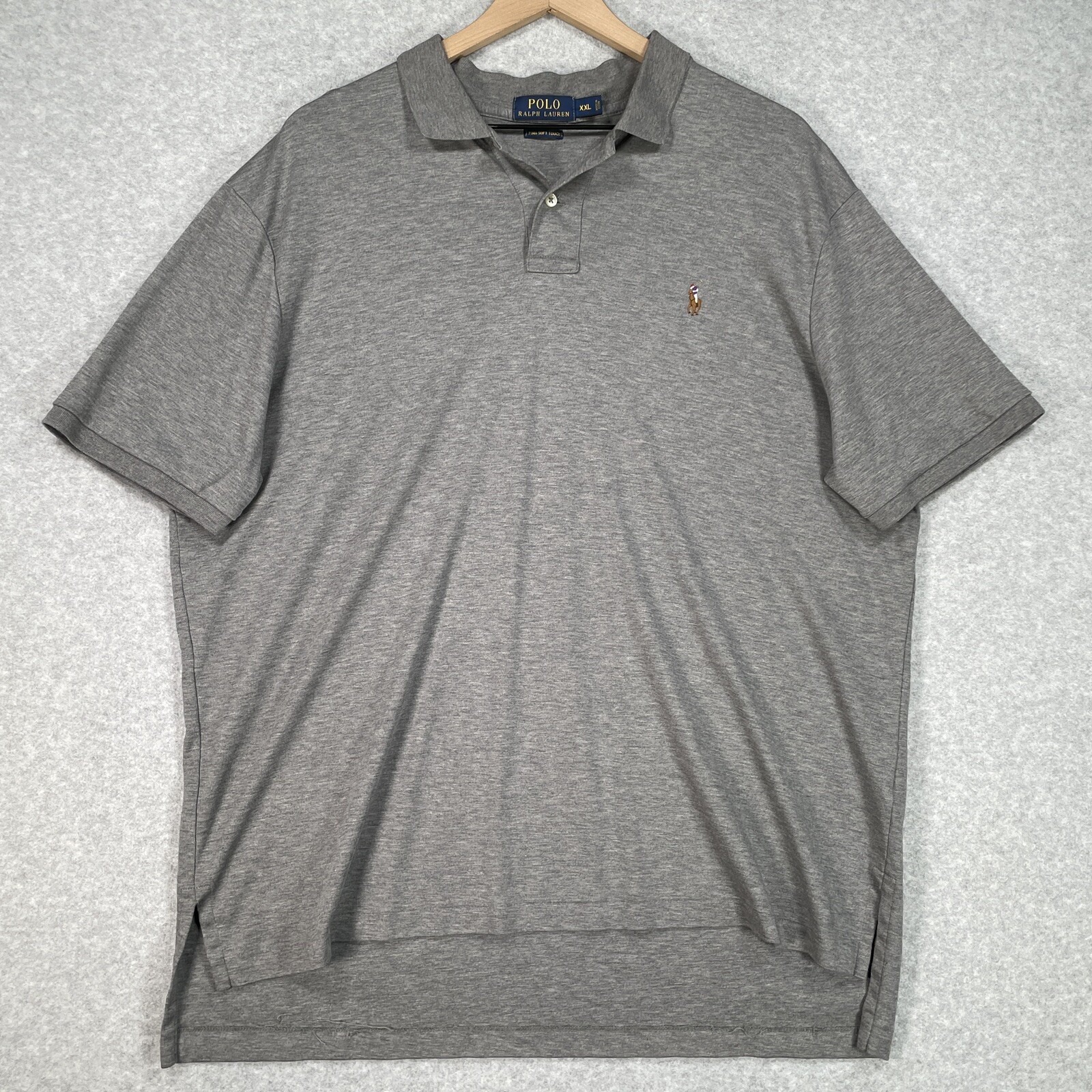 Polo Ralph Lauren Camicia XXL Grigio Pima Soft Touch Leggera Preppy Pony Golf