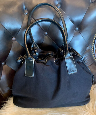 Givenchy Perfume Large Tote Hand Bag Black Cotton Drawstring Closure