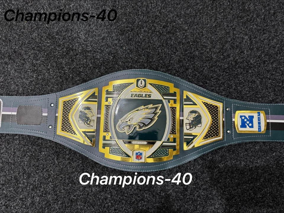 Philadelphia Eagles NFL Super Bowl Championship Title Belt Adult Size 2mm Brass - Image 2 of 4