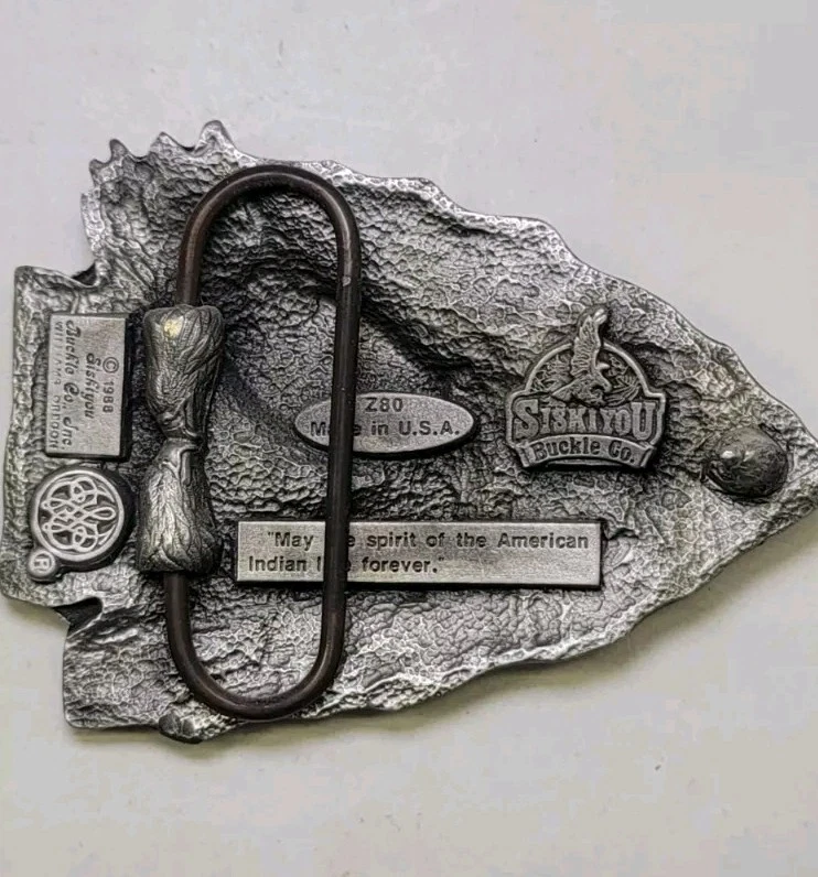 Hebilla de cinturón Arrowhead Eagle Siskiyou espíritu indio nativo americano - De colección Foto 3 de 4