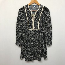 Old Navy Women Long Sleeve Boho Floral Dress Size Extra Small Black M179 -12
