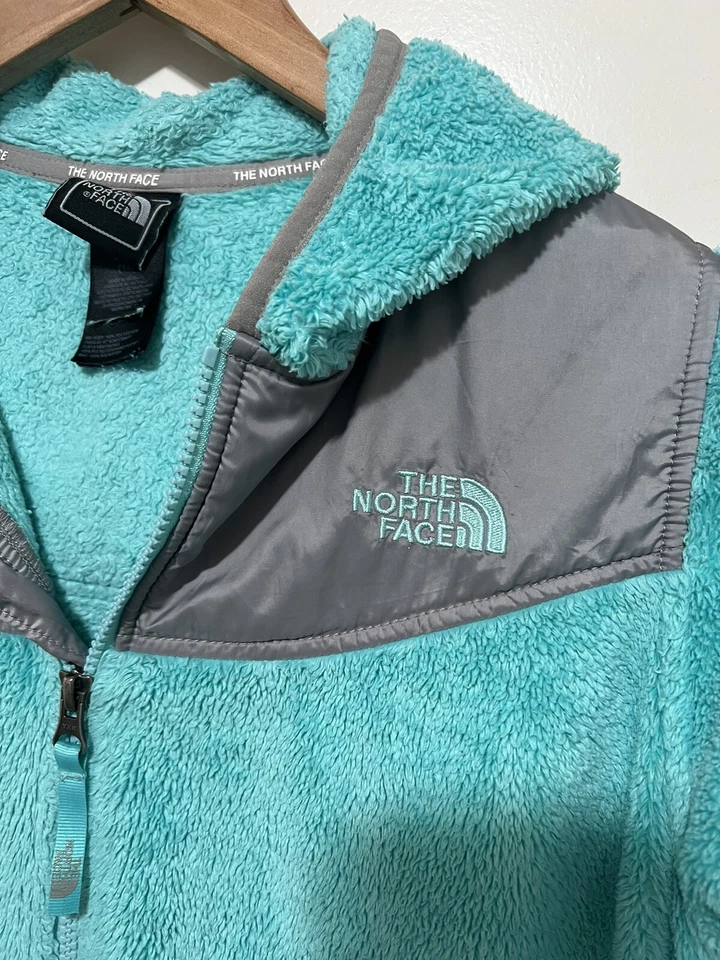 Sudadera con capucha de forro polar con cremallera completa Oso verde y gris para niñas de The North Face Talla XL Foto 2 de 4