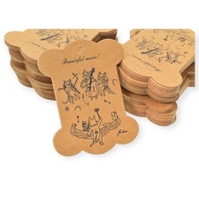 Kraft Display Cards Jewelry Ribbon Cord Hair Clip Necklace Earrings Thread Spool