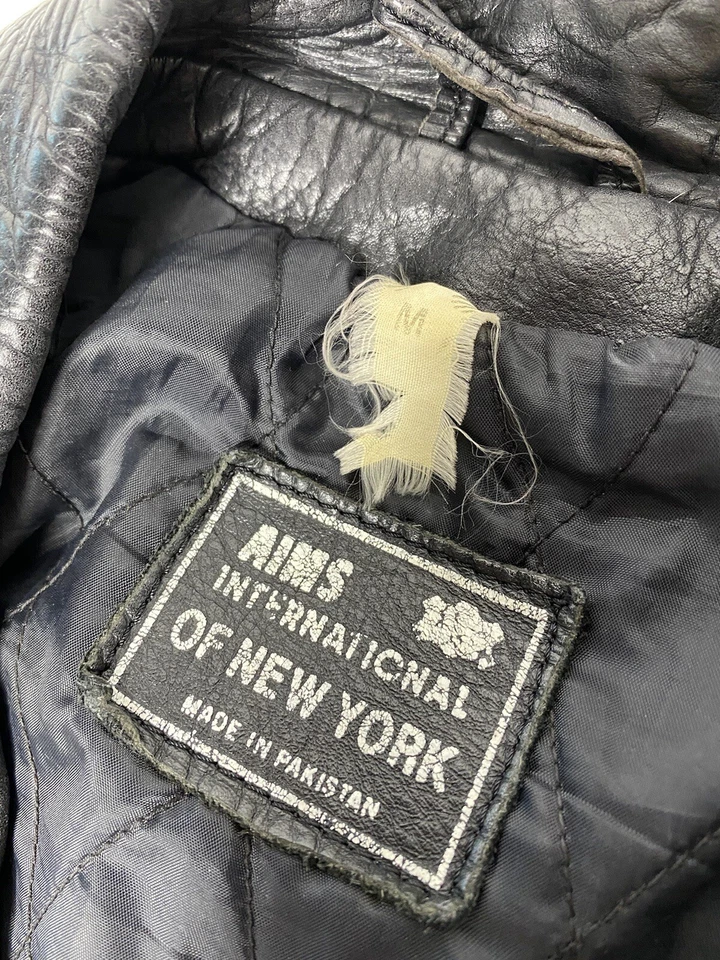 Chaqueta Punk Motociclista Motocicleta Motociclista Vintage Años 80’s 90’s Mediana Negra Pesada Unisex Foto 4 de 4