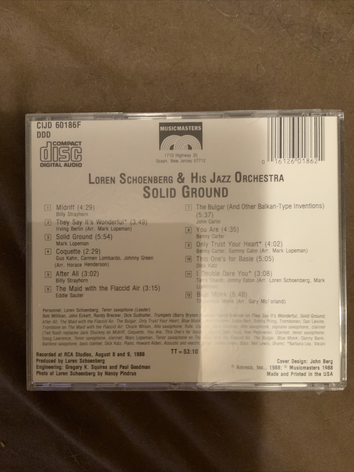 Loren Schoenberg & His Jazz OrchestraSolid Ground1988 Music Masters
