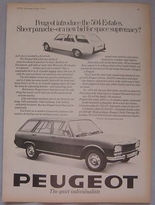 Peugeot 504 Kombi 1971 original Anzeige Nr.1