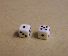 10 Mini Würfel Kantenlänge 7 mm 0,7 cm elfenbein (weiss ) Miniwürfel klein Neu