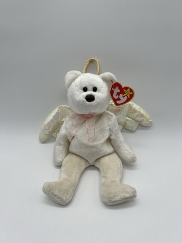 Ty Beanie Baby "Halo" Angel Bear 1998 Plush White 8.5”