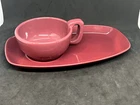 FRANKOMA POTTERY Cabernet SOUP AND SANDWICH SET #395 Plate, cup/ bowl with BOX