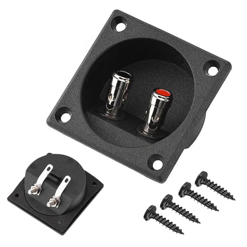 4x Lautsprecher Box Terminal 2 Draht Rund Feder Cup Stecker Subwoofer Gehäuse - Bild 2 von 14
