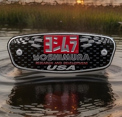 Yoshimura USA Shapeable Exhaust  Badge. Size: 5 X 2  inch. Free Ship W/Tracking.