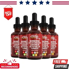 Clean Nutra Berberine with Ceylon Cinnamon Supplement Liquid Drops 5pack USA