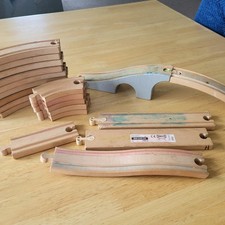 20 Piece Mixed Lot Thomas Tank Train Wood Track Straight Bend Switch
