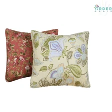 Decorative Throw Pillows Cotton Cover Polyester Insert Indoor Floral Style