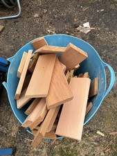 Red Cedar Cladding Offcuts Rhombus Pattern With Shadow Gap.