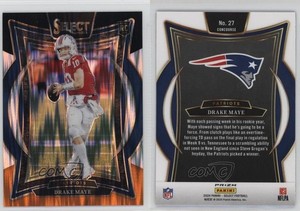 2024 Panini Select Concourse Black & Orange Shock Prizm Drake Maye #27 Rookie RC