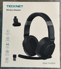 Tecknet Wireless Headset TK-HS005 Mono or Stereo 3 EQ Modes, Black Brand New