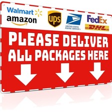 Waterproof Aluminum Package Delivery Sign - Bold Instructions for Outdoor Use