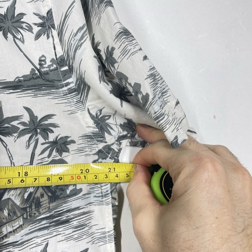 All Saints Shirt Mens S White Green Hawaiian Palm Island Print Summer Marooned - Picture 7 of 9