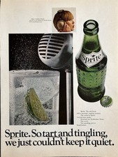 1966 Sprite Original Vintage Advertisement Soda Pop Soft Drink Sound Ad