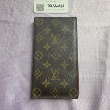 Louis Vuitton Monogram checkbook wallet brown logo folding credit card