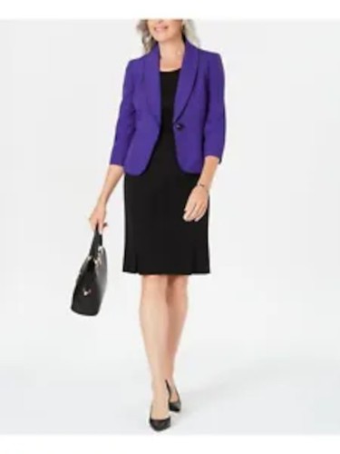 BOSS Womens Purple Zippered Above The Knee Wear To Work Pencil Skirt