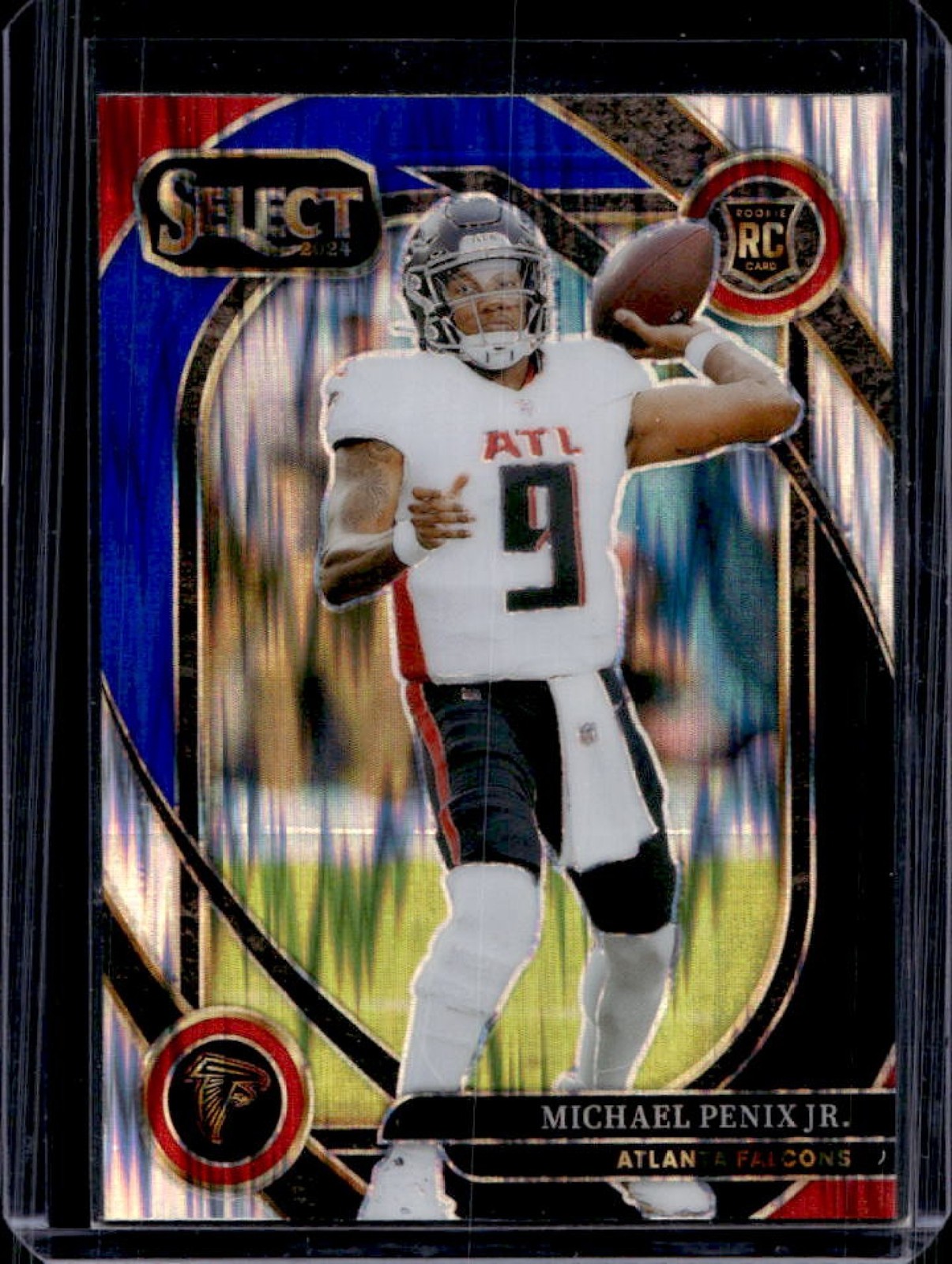 2024 Select Michael Penix Jr. Club RC Black and Blue Prizm Shock #235 Falcons