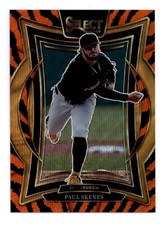 2025 Select Concourse Level #28 Paul Skenes Tiger Prizms SSP Pirates - NM-MT