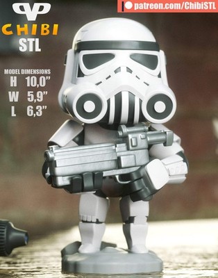 Stormtrooper - Unassembled and Unpainted Garage Kit - Model Designed by ChibiSTL