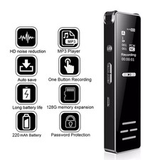 Mini Audio Recorder with 128GB Support - HD Voice Activated Recorder New