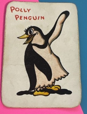 1930's Vtg Walt Disney Silly Symphony Snap Cards/Chad Valley Games Polly Penguin