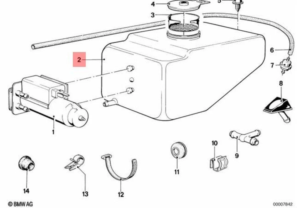 Genuine BMW E12 E21 E3 E9 2.5CS 2.8L 2500 2800 Fluid Container 61661356190 - Изображение 2 из 4