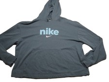 Nike Womens Blue Pullover Long Sleeve Hoodie Size M Cotton Blend