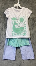Carters Girls 3 Piece Whale Pajama Set Size 5, Shirt, Shorts, Pants Set