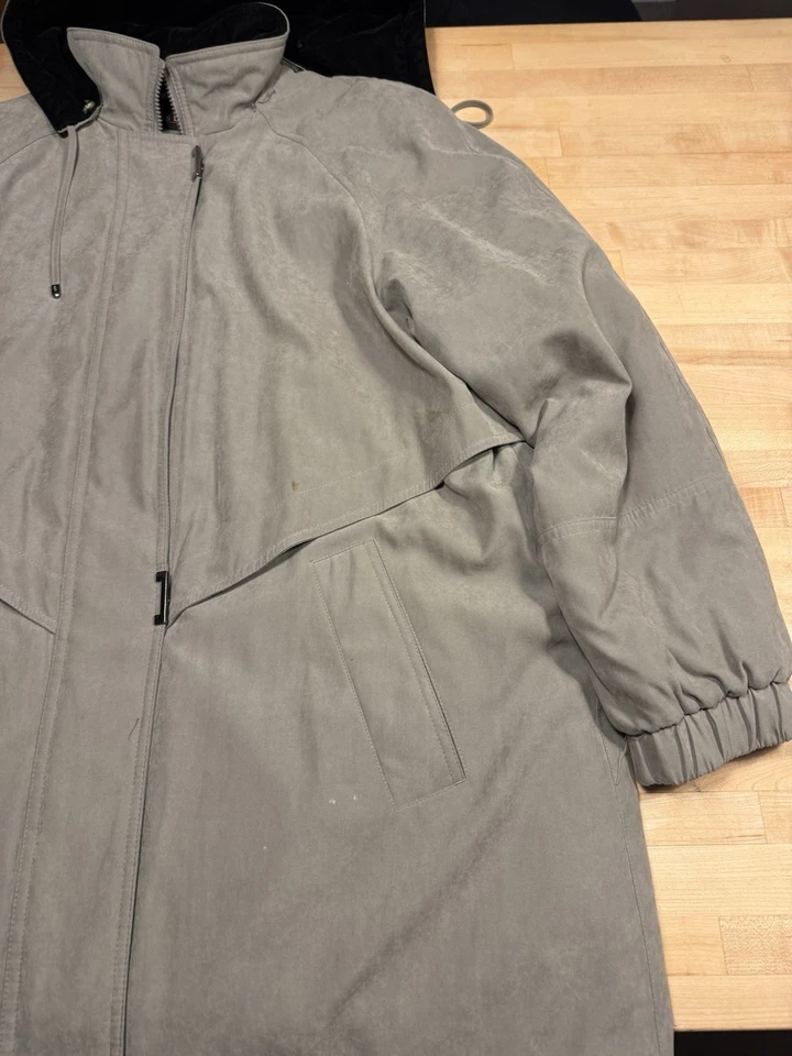 Abrigo vintage FS Limited para mujer hasta la cadera beige con cremallera XL con capucha SKU6 Foto 2 de 4