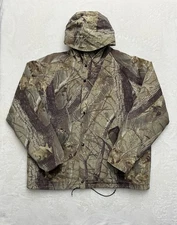 Woolrich Jacket Mens XL Camo Quilted Hooded Insulated Snap Front Hunting Warm