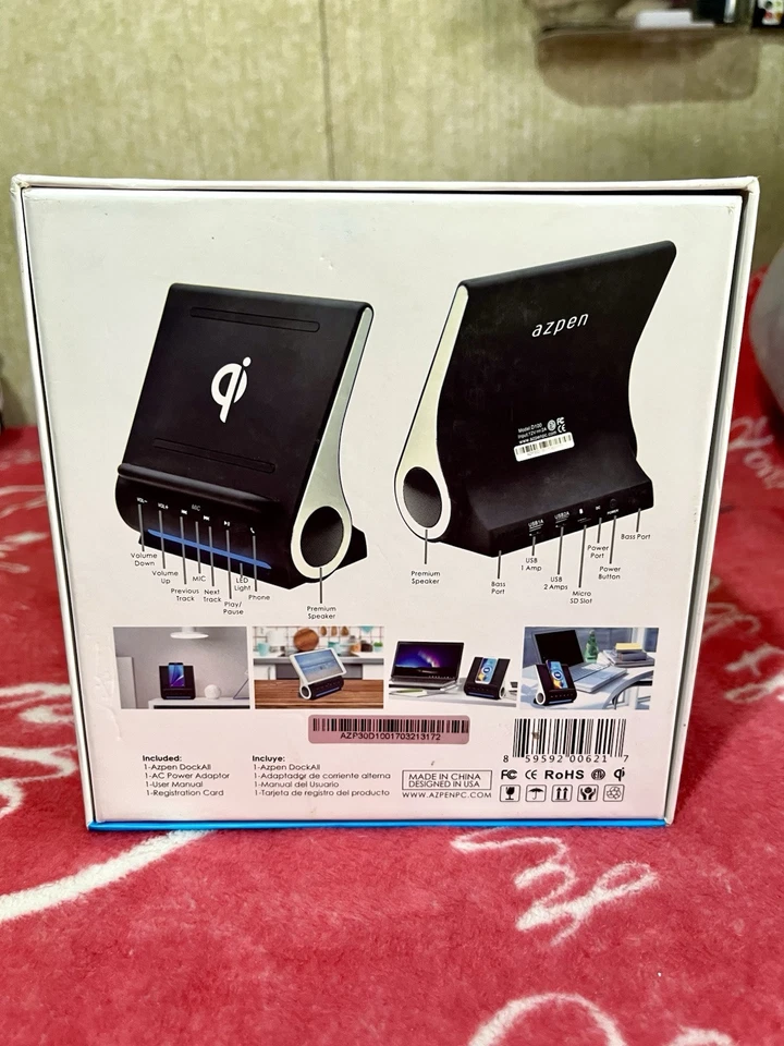 Azpen Dockall D100 - Qi Wireless Charger Sound Hub - Image 3 of 3