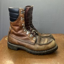 70s Browning Hunting Boots Vintage Made in USA lace up Lug Vibram sole 10-11 B