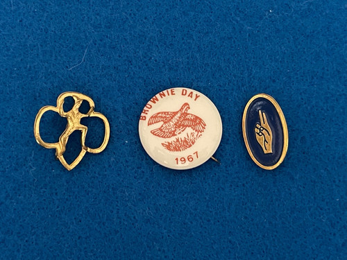 Set of 3 Vintage Girl Scout and Brownie Pins