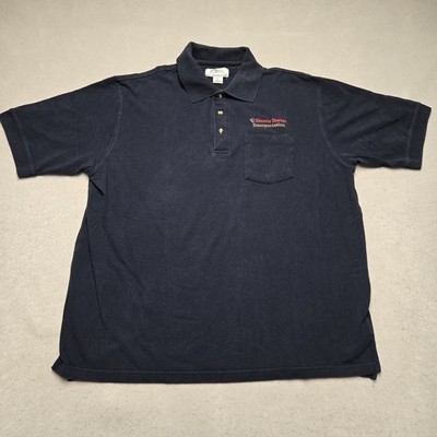 Harris Teeter Transportation Supermarket Collared Shirt Men's Large Dark Blue 